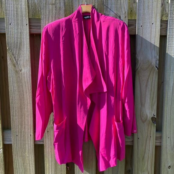 Jackets & Blazers - 80s Vintage Magenta Open Front Over-piece